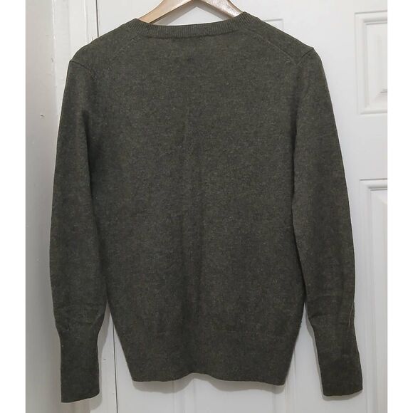 everlane womens medium 100% cashmere classic sweater army green lightweight - Picture 4 of 5